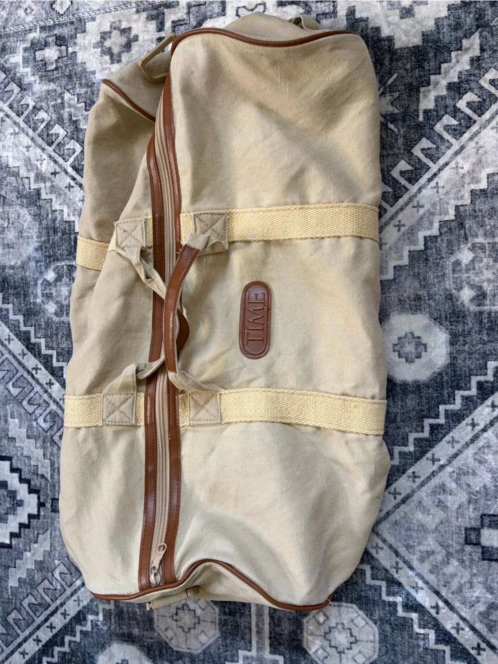 Vintage TIME Canvas Duffel Bag